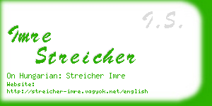 imre streicher business card